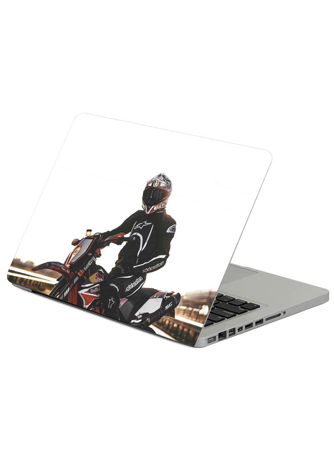 Fast Print Motorcyclist Motorcycle Helmet Printed Laptop Sleeve Multicolor 