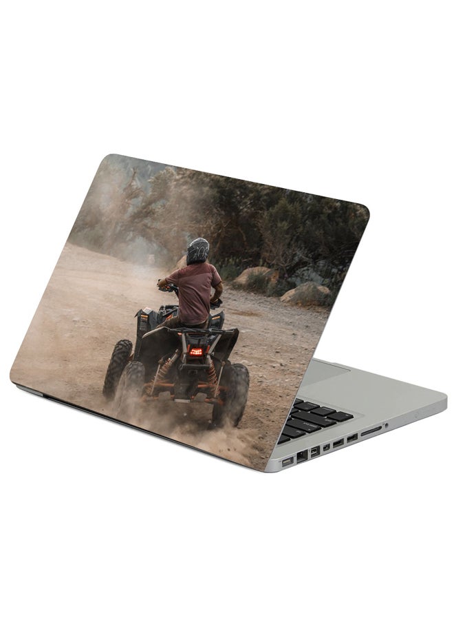 Fast Print ATV Man Helmet Printed Laptop Sleeve Multicolour