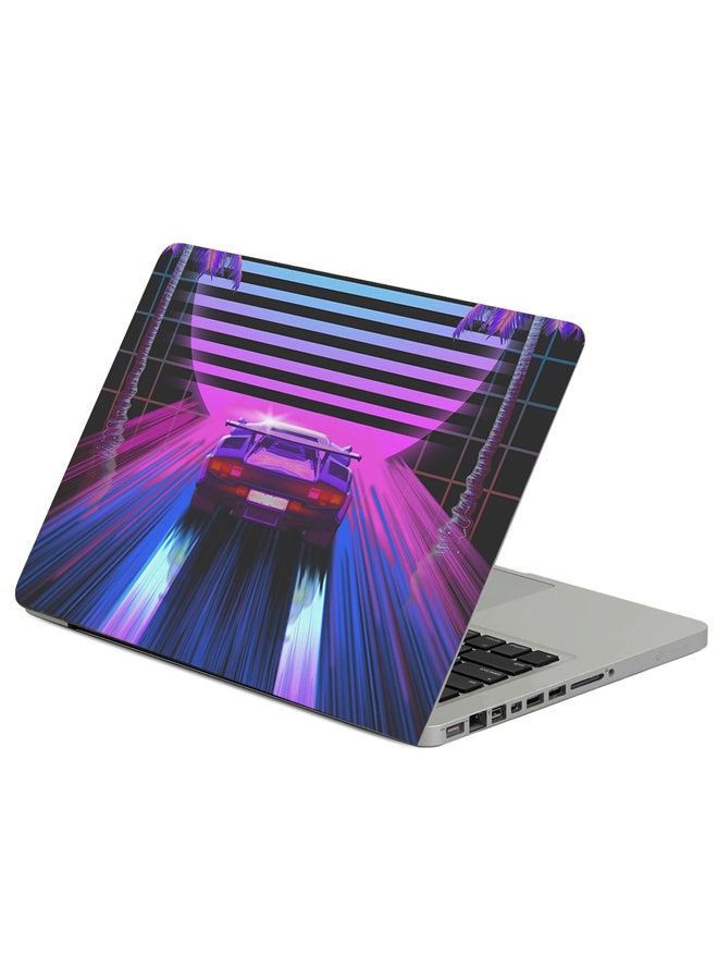 Fast Print Car Retro Art Printed Laptop Sleeve Multicolour