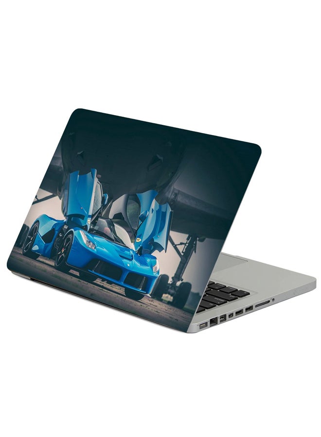 Ferrari Laferrari Blue Printed Laptop Sleeve Multicolour