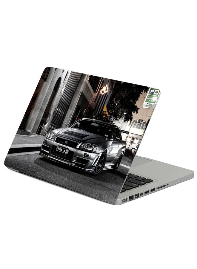 Fast Print Nissan Auto Black Printed Laptop Sicker Multicolour