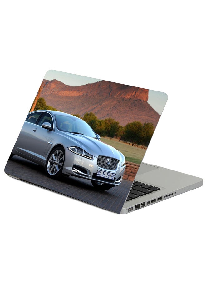 Fast Print Jaguar Xf Serbristy Printed Laptop Sticker Multicolour