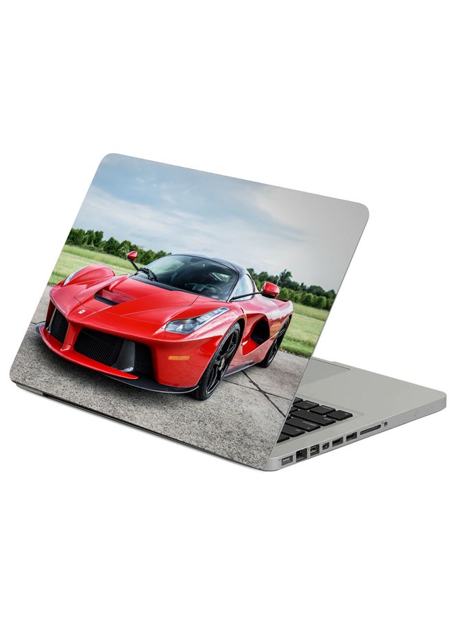 Ferrari Laferrari Red Printed Laptop Sleeve Multicolour