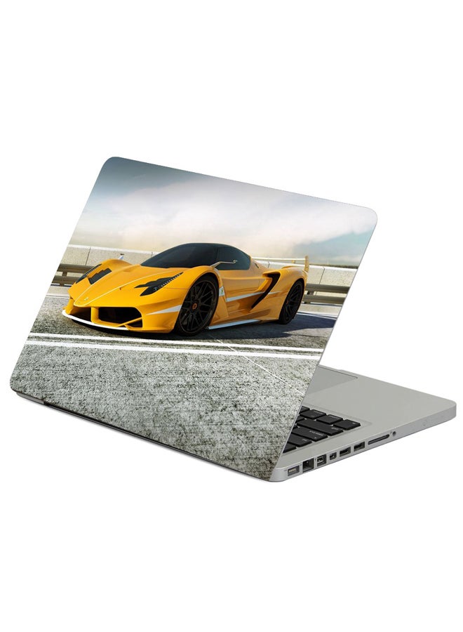 Fast Print Ferrari Render F706 Yellow Printed Laptop Sleeve Multicolour