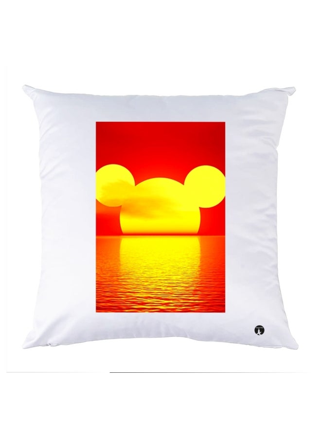 Printed Pillow polyester White/Red/Yellow 30x30cm