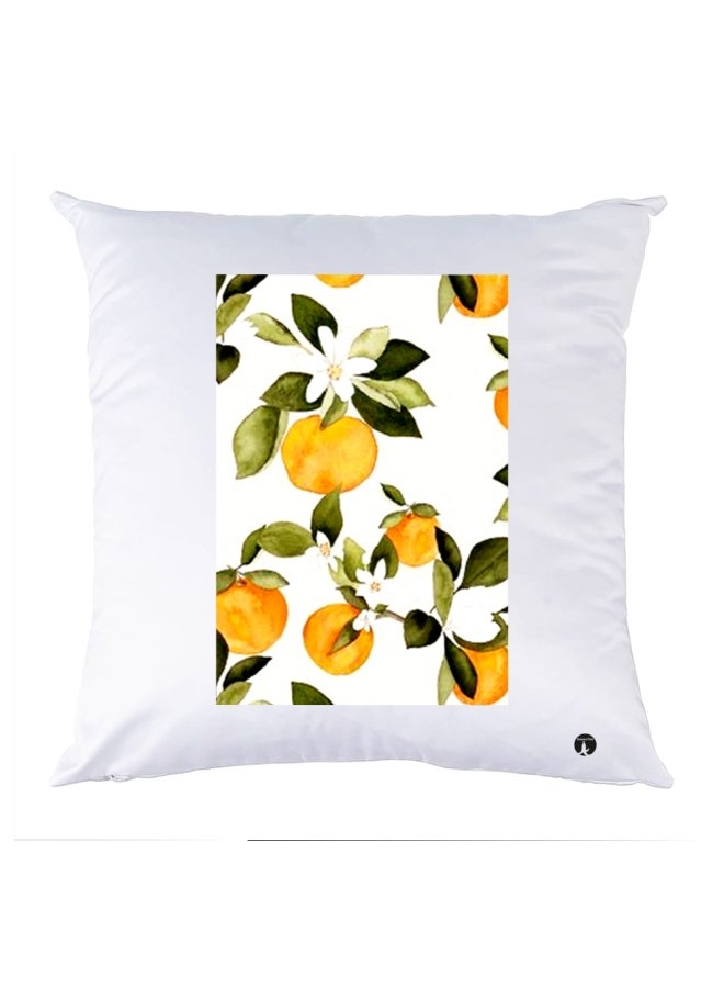 وسادة مزيّنة بنقشة مطبوعة polyester أبيض/أخضر/برتقالي 30x30سم