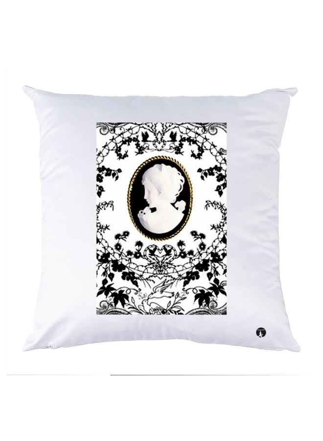 بي بي وسادة مزيّنة بنقشة مطبوعة polyester أبيض/أسود 30x30سم