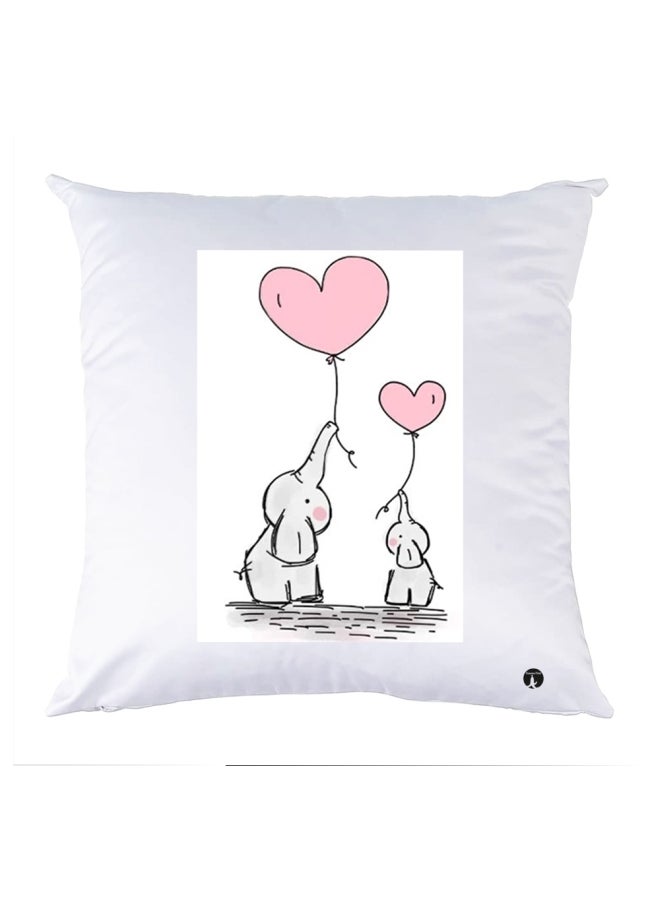 Printed Pillow polyester White/Pink 30x30cm
