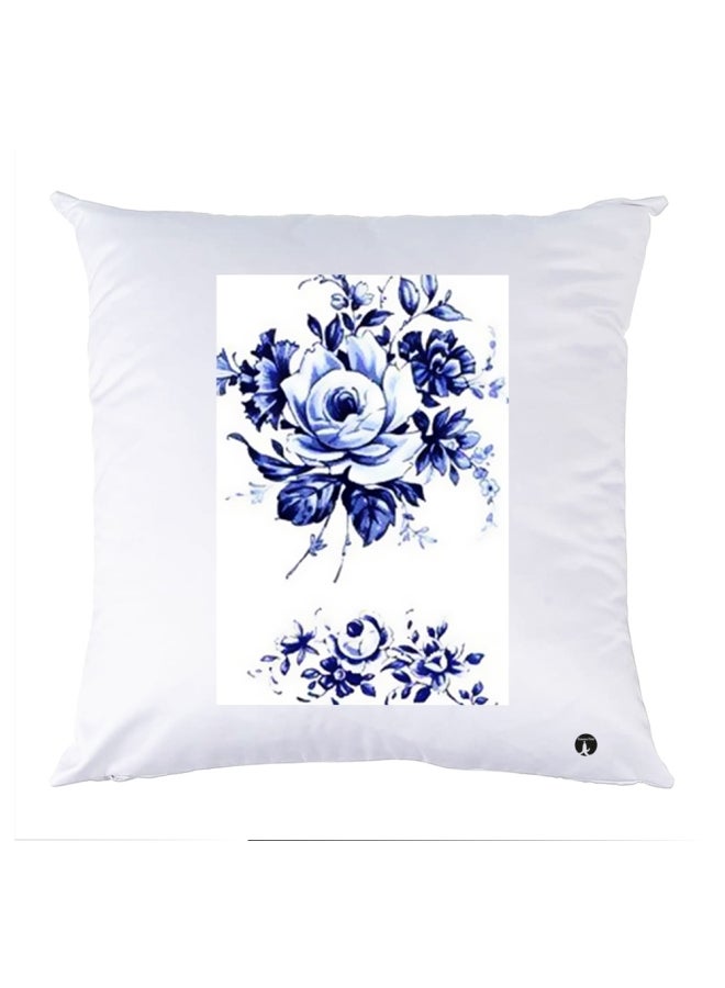Printed Pillow polyester White/Blue 30x30cm