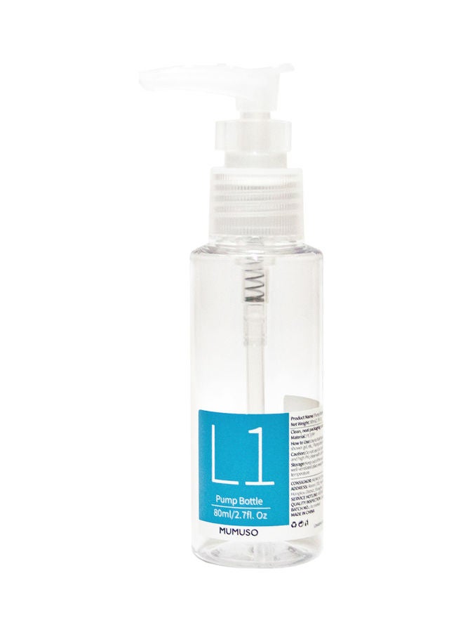 Pump Bottle (80ml) Clear 13.5 x 3.5cm