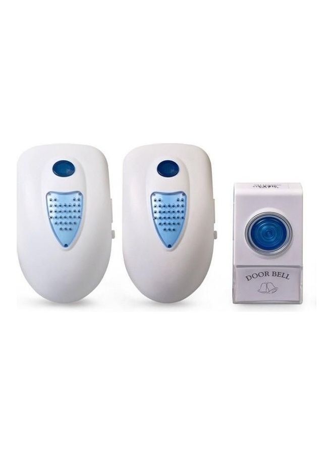 VOYE - Welcome Device Wireless Doorbell, 2 Plug-in Receivers & 1 Push Button Transmitter Operating at 50m, 38 Chimes, 3 Level Volume Door Bell white - Image 1