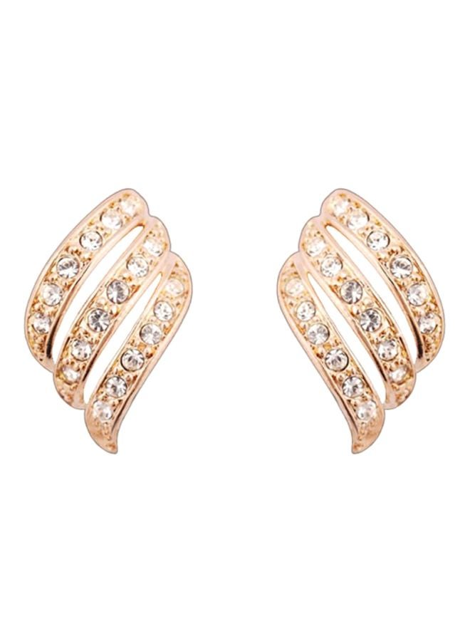 بلولانز أقراط بتصميم مُفَرَّغ من خليط معدني ومرصعة بأحجار الراين