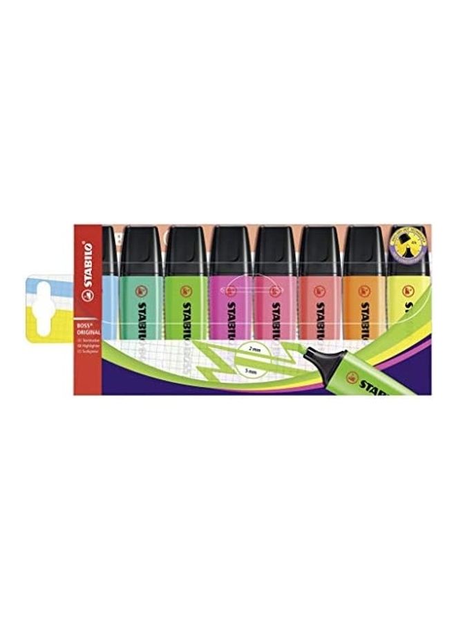 STABILO Boss Original Highlighter, Pack Of 8 Multicolour 