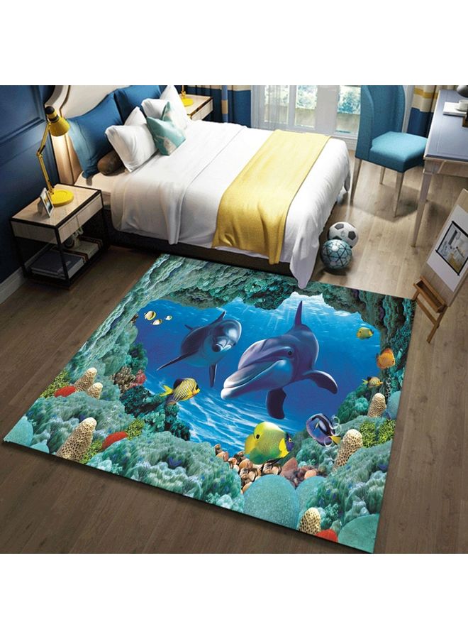 3D Pattern Bedroom Rug Blue/Green/Yellow 80x180cm - Image 1