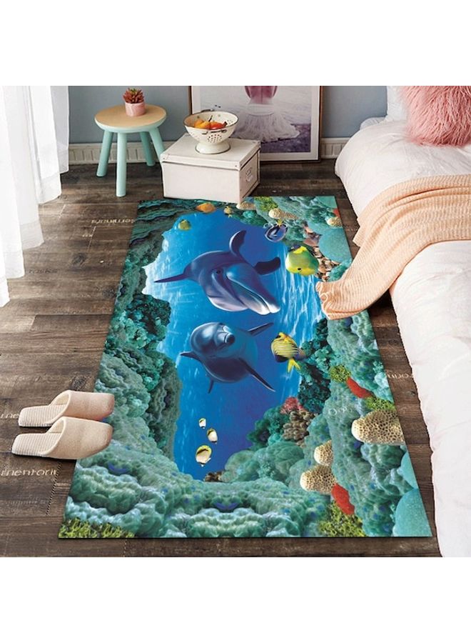 3D Pattern Bedroom Rug Blue/Green/Yellow 80x180cm - Image 3