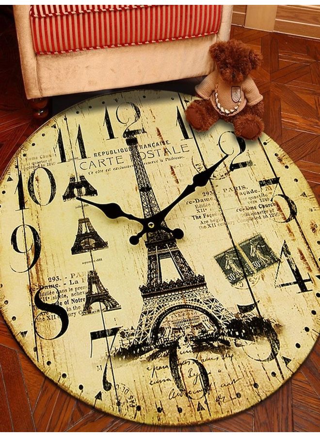 Clock Pattern Mat Beige/Black 140x140cm - Image 3