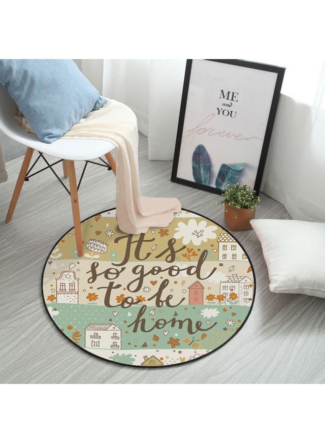 بساط دائري مطبوع عليه عبارة "It's So Good To Be Home" متعدد الألوان 80سم - Image 1