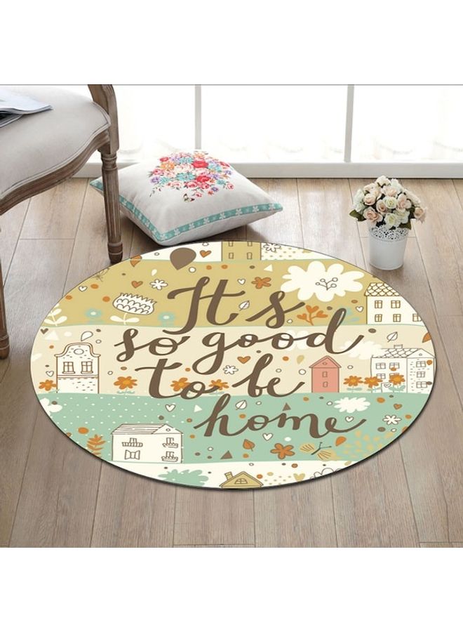 بساط دائري مطبوع عليه عبارة "It's So Good To Be Home" متعدد الألوان 80سم - Image 3