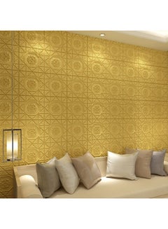 ورق جدران للزينة بتصميم مجسم محلي ذهبي 60x  90سم