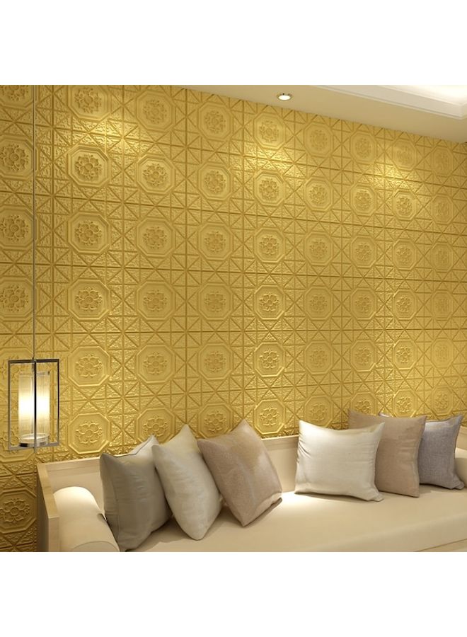 ماركة غير محددة - ورق جدران للزينة بتصميم مجسم محلي ذهبي 60x  90سم - Image 1