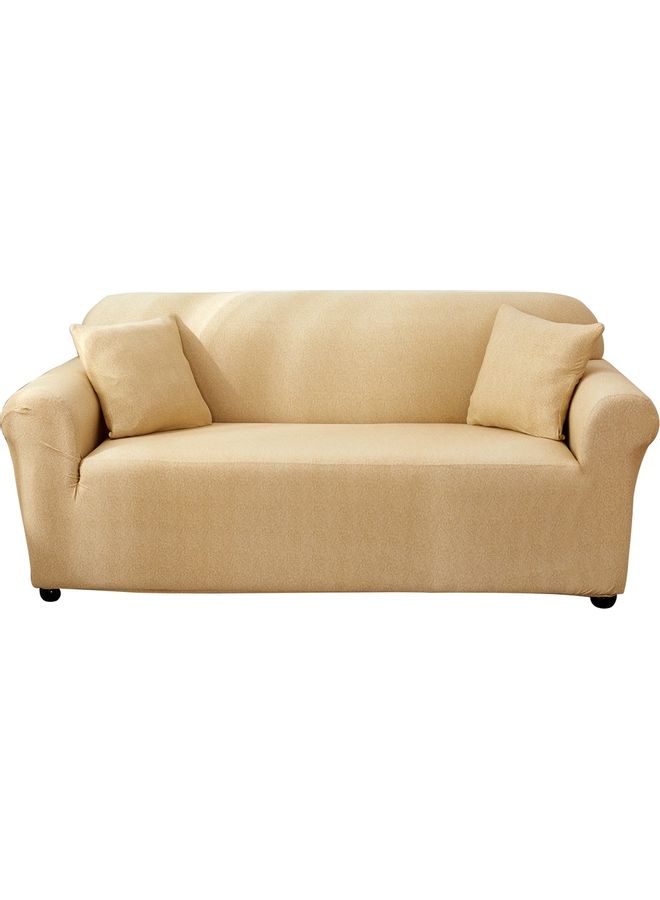 Sharpdo - Texture Pattern Stretch Sofa Cover Yellow 145-185cm - Image 1