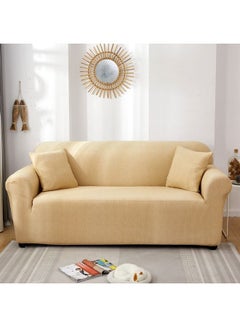 Sharpdo Texture Pattern Stretch Sofa Cover Yellow 145-185cm  - Image 2