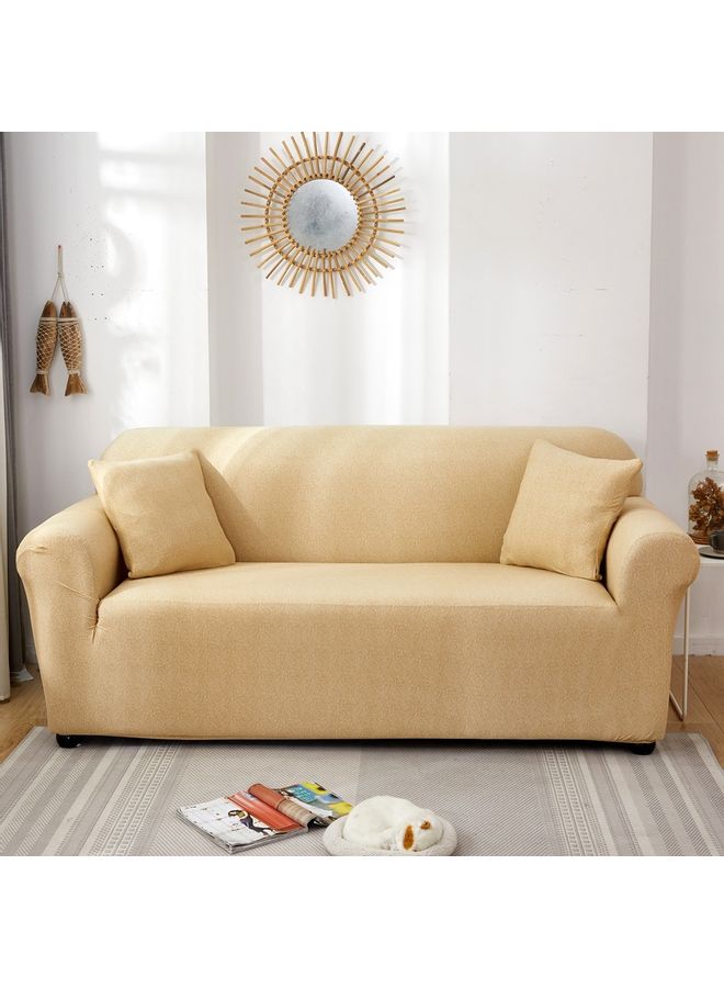 Sharpdo - Texture Pattern Stretch Sofa Cover Yellow 145-185cm - Image 1