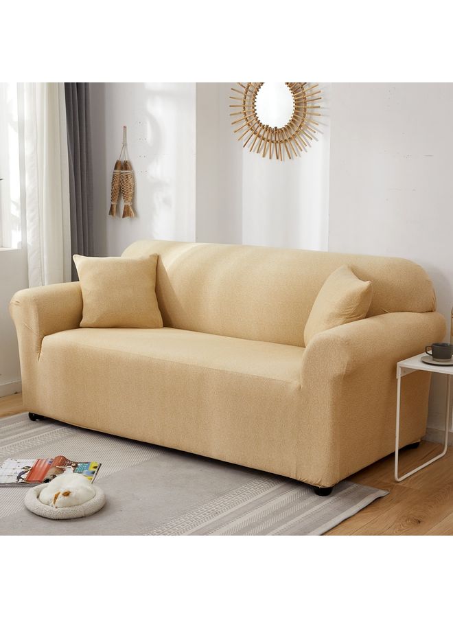 Sharpdo - Texture Pattern Stretch Sofa Cover Yellow 145-185cm - Image 1
