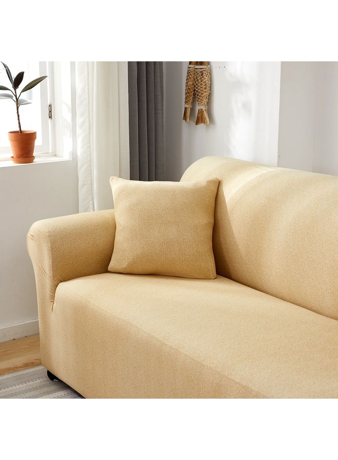 Sharpdo - Texture Pattern Stretch Sofa Cover Yellow 145-185cm - Image 1