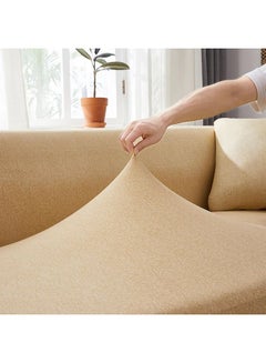 Sharpdo Texture Pattern Stretch Sofa Cover Yellow 145-185cm  - Image 5