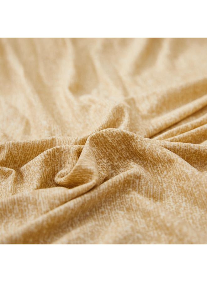 Sharpdo - Texture Pattern Stretch Sofa Cover Yellow 145-185cm - Image 1
