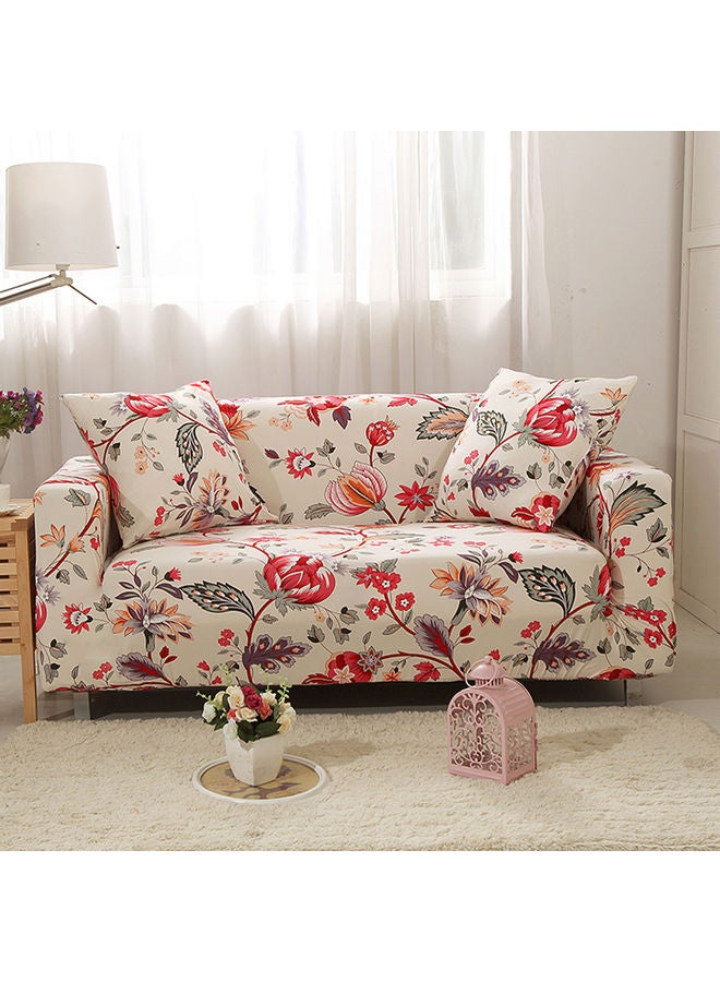 Sharpdo - 2-Seater Exquisitely Designed Floral Printed Wrinkle-free Full Coverage Stretchable Sofa Slipcover With 1xCusion Cover Multicolour Length Stretch From 141 To 185cm - Image 1