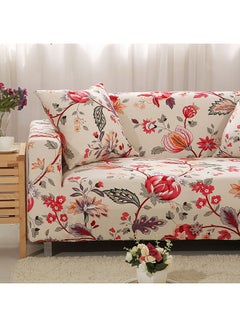 Sharpdo 2-Seater Exquisitely Designed Floral Printed Wrinkle-free Full Coverage Stretchable Sofa Slipcover With 1xCusion Cover Multicolour Length Stretch From 141 To 185cm  - Image 3