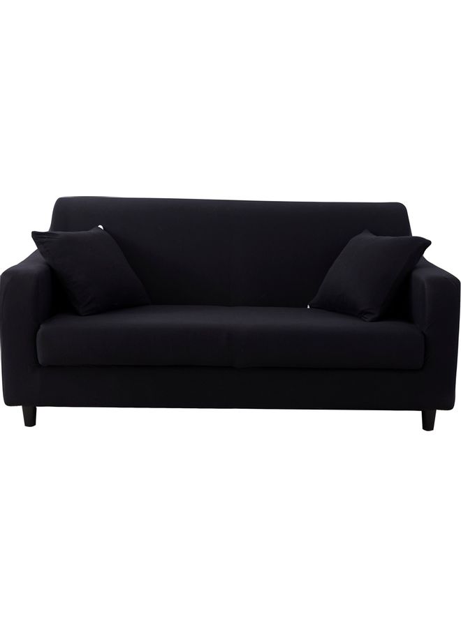 Sharpdo - 3-Seater Exquisitely Designed Wrinkle-free Full Coverage Stretchable Sofa Slipcover With 1xCusion Cover Black Length Stretch From 186 To 230cm - Image 1