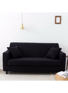 Sharpdo 3-Seater Exquisitely Designed Wrinkle-free Full Coverage Stretchable Sofa Slipcover With 1xCusion Cover Black Length Stretch From 186 To 230cm  - Image 2