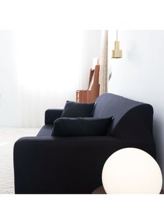 Sharpdo 3-Seater Exquisitely Designed Wrinkle-free Full Coverage Stretchable Sofa Slipcover With 1xCusion Cover Black Length Stretch From 186 To 230cm  - Image 4