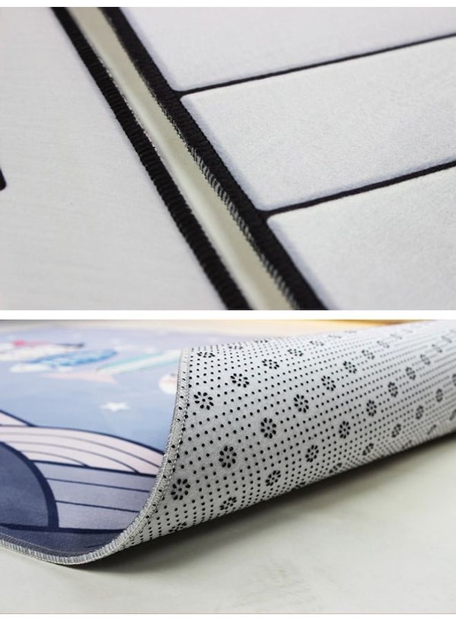 1-Piece Retro Style Floral Printeded Anti-Skid Floor Mat Black/Brown 80x120cm  - Image 5