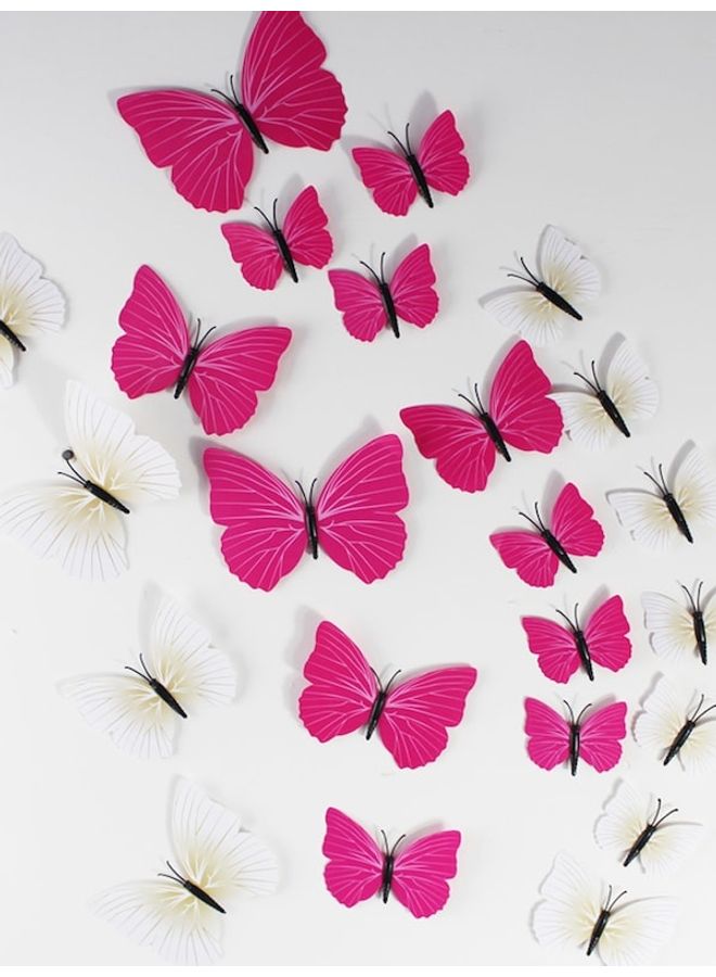 12 Piece Wall Sticker 3D Simulation Butterflies Red 60x90cm  - Image 2