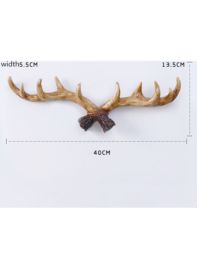 Porch Coatrack Retro Antlers  Wall Mounted Key Hook Brown 60x90cm  - Image 1