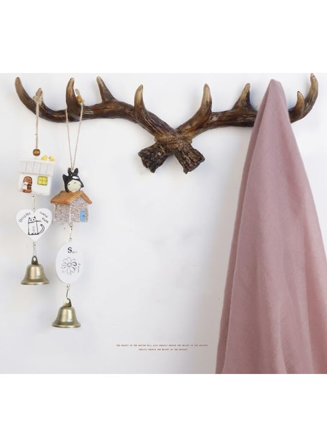 Porch Coatrack Retro Antlers  Wall Mounted Key Hook Brown 60x90cm  - Image 4