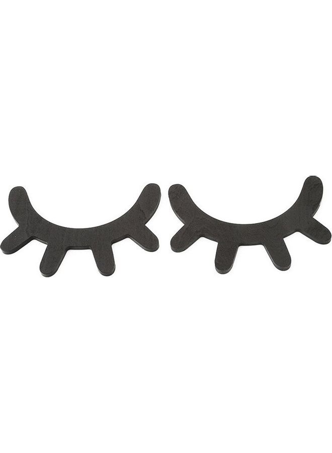 1-Piece Wooden Eyelash Wall Sticker Black 60 x 90cm