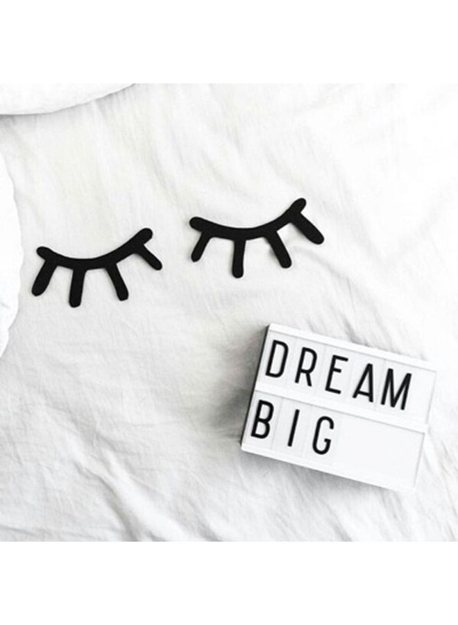 1-Piece Wooden Eyelash Wall Sticker Black 60 x 90cm