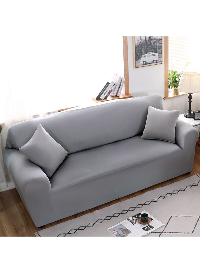 Sharpdo - 3-Seater Exquisitely Designed Wrinkle-free Full Coverage Sofa Slipcover Grey Length Stretch From 190 To 230cm - Image 1