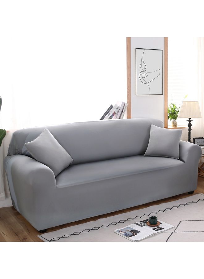 Sharpdo - 3-Seater Exquisitely Designed Wrinkle-free Full Coverage Sofa Slipcover Grey Length Stretch From 190 To 230cm - Image 1