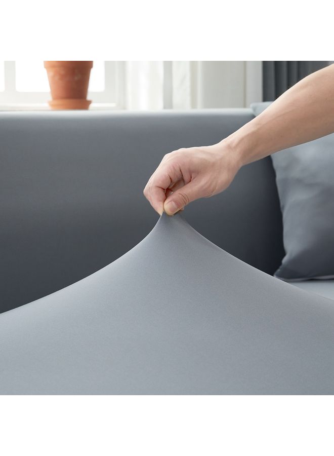 Sharpdo - 3-Seater Exquisitely Designed Wrinkle-free Full Coverage Sofa Slipcover Grey Length Stretch From 190 To 230cm - Image 1