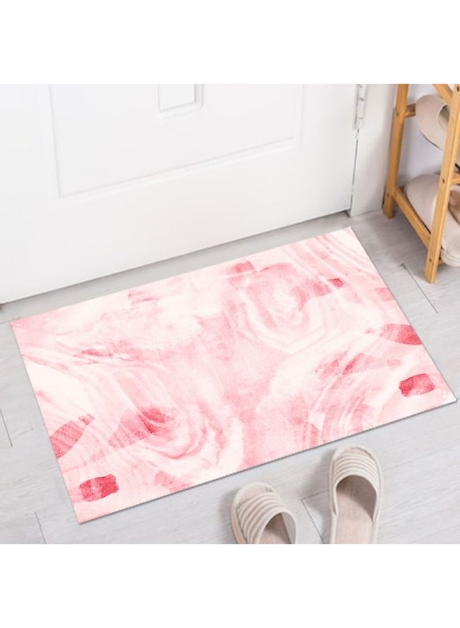 بساط مستطيل الشكل بطبعة عصرية وردي/أبيض 50x80سم