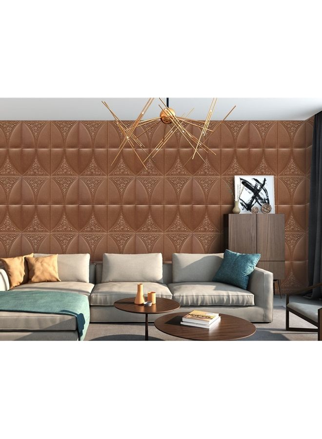 3D Self-Adhesive Geometric Pattern Wall Paper Brown 60 x 90cm  - Image 1