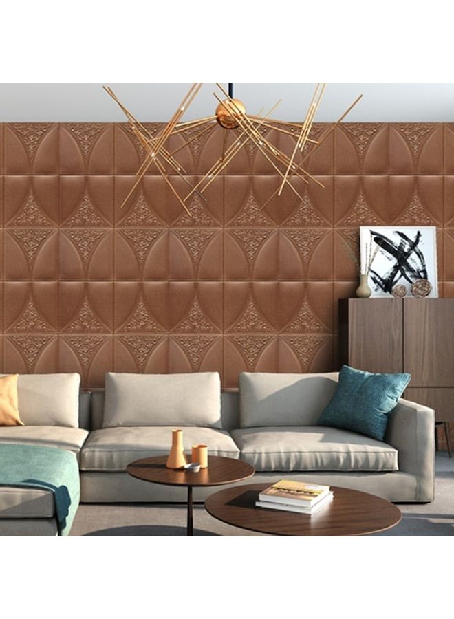 3D Self-Adhesive Geometric Pattern Wall Paper Brown 60 x 90cm  - Image 2
