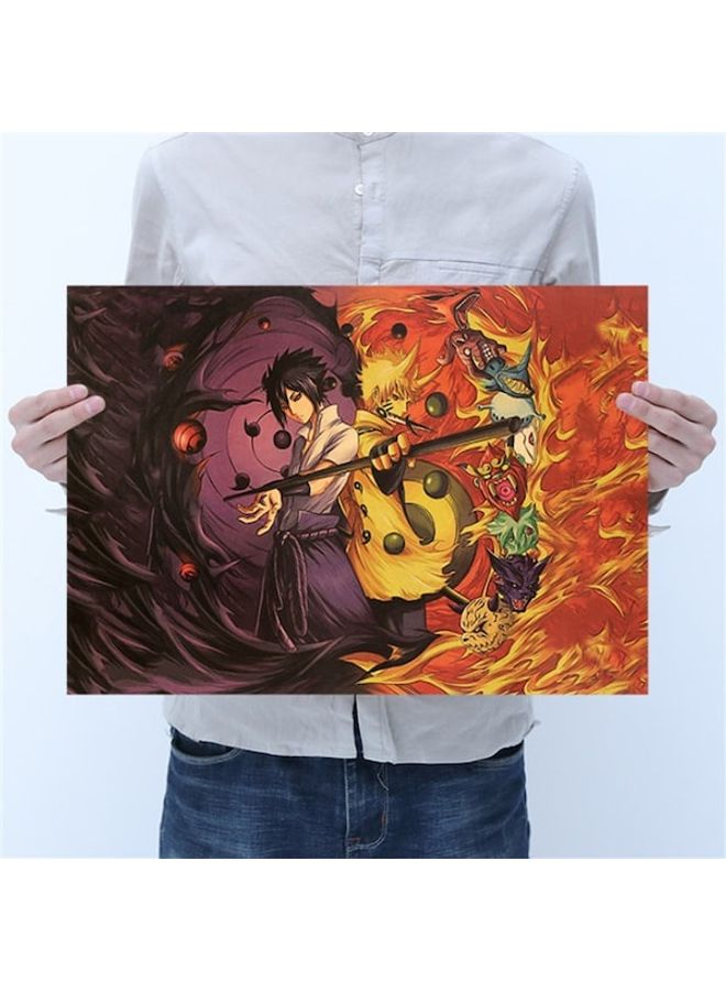 Generic - Naruto Anime Retro Kraft Paper Poster Bar Bedroom Decoration Painting Wall Sticker Multicolour 70 x 23cm - Image 1