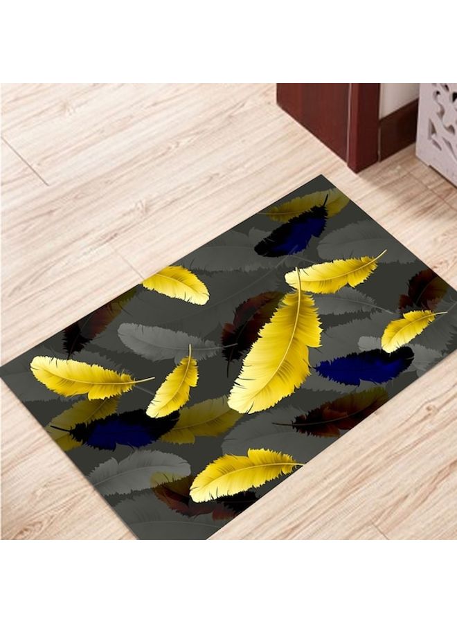 Generic - Printed Living Room Floor Rug, Synthetic Fibre, Rectangle Grey/Yellow/Blue 50x80cm - Image 1